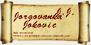 Jorgovanka Joković vizit kartica